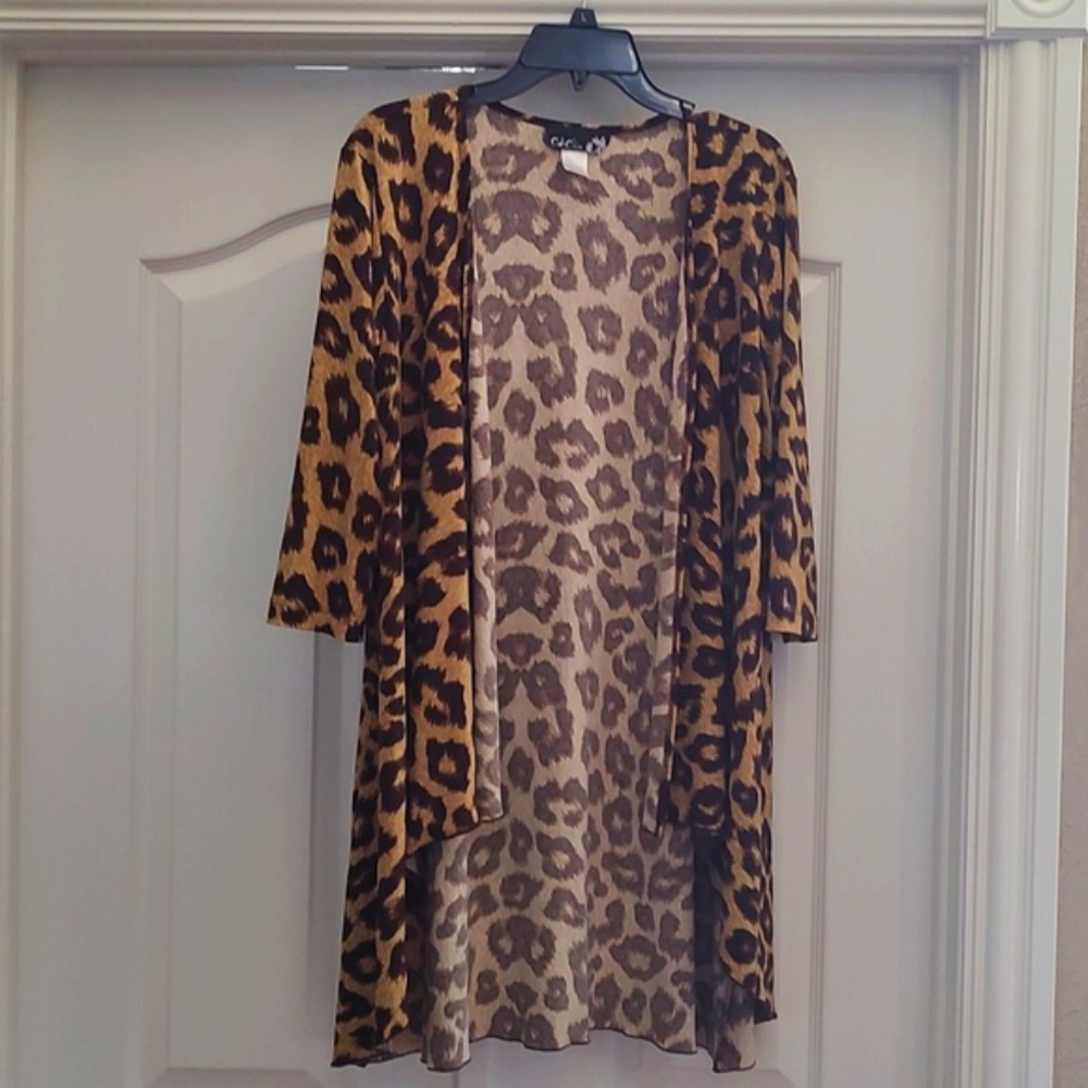 Animal Print Capri Pants & Cardigan Set - Picture 2 of 6